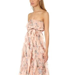 Zimmermann Strapless Bowie Waterfall Dress